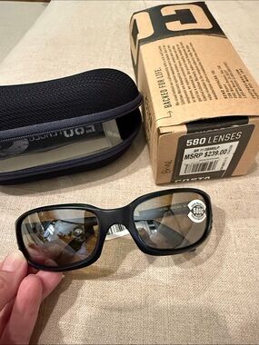Costa Brine Polarized Sunglasses in Black with Brown Lenses
